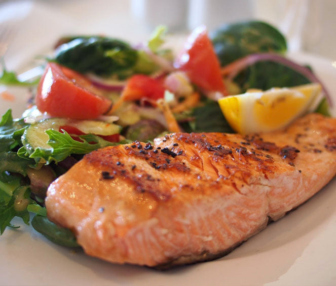 Grilled Salmon with Strawberry-Basil Relish
