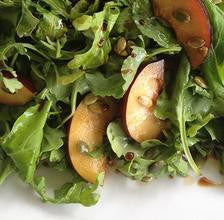 Arugula Salad with Plums and Pumpkin Seeds