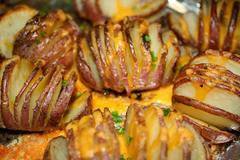 Roasted Hasselback Potatoes With Garlic Infused Olive Oil