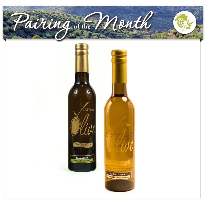 Sicilian Lemon White Balsamic Vinegar Condimento & Tuscan Herb Infused Olive Oil