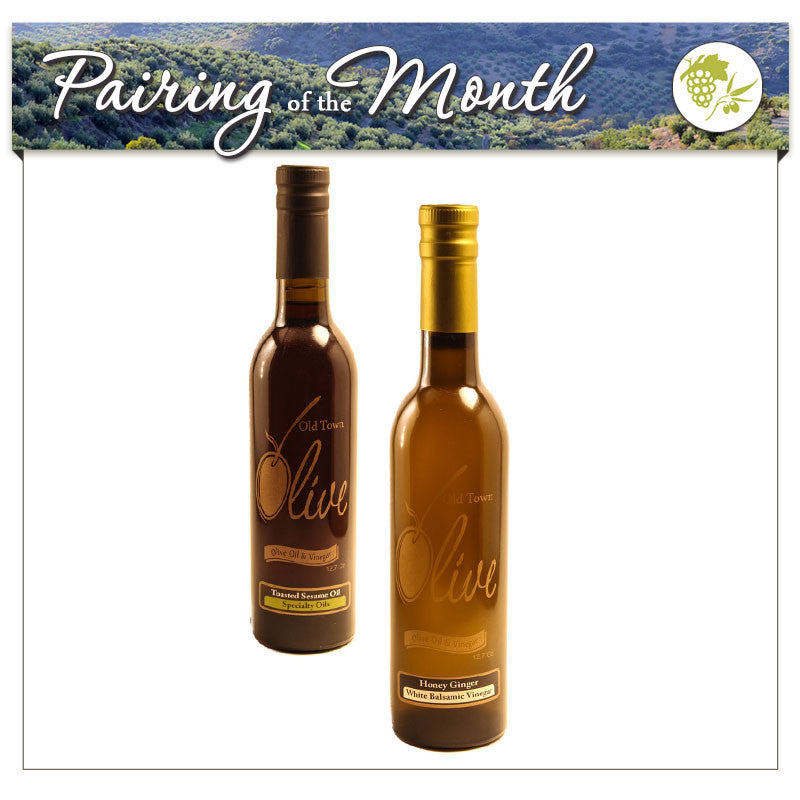Japanese Toasted Sesame Olive Oil & Honey Ginger White Balsamic Vinegar