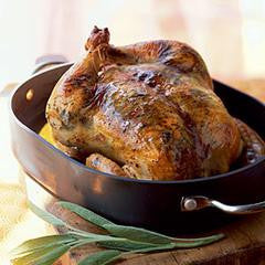 Simple Brined, Mushroom-Sage Extra Virgin Olive Oil Basted Turkey